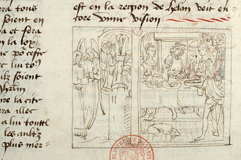 Fleur des histoires - Daniel voyant Antiochus Epiphane installer une idole dans le Temple/Festin de Balthasar_0