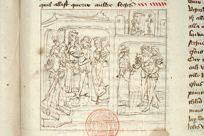 Fleur des histoires - Adraste découvrant les boucliers de Tydée et Polynice/Adraste interrogeant les dieux/Adraste réconciliant Tydée et Polynice_0