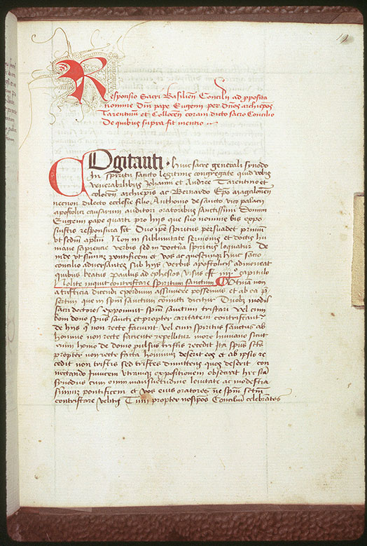 Actes du concile de Bâle - Initiale filigranée