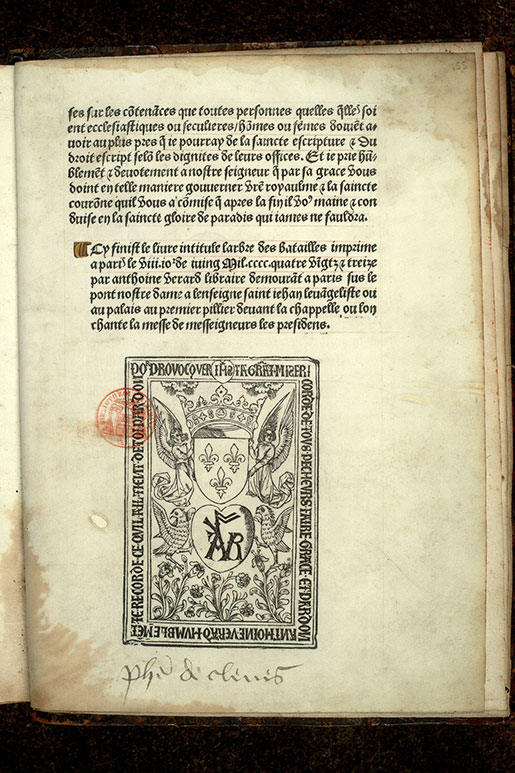 Arbre des batailles - Marque d'imprimeur d'Antoine Vérard