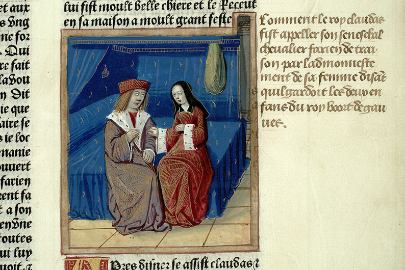 Lancelot en prose (partie du) - Claudas apprenant l'enlèvement des fils du roi Bohort