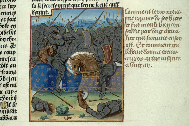 Lancelot en prose (partie du) - Combat entre les chevaliers d'Arthur et ceux de Galehot