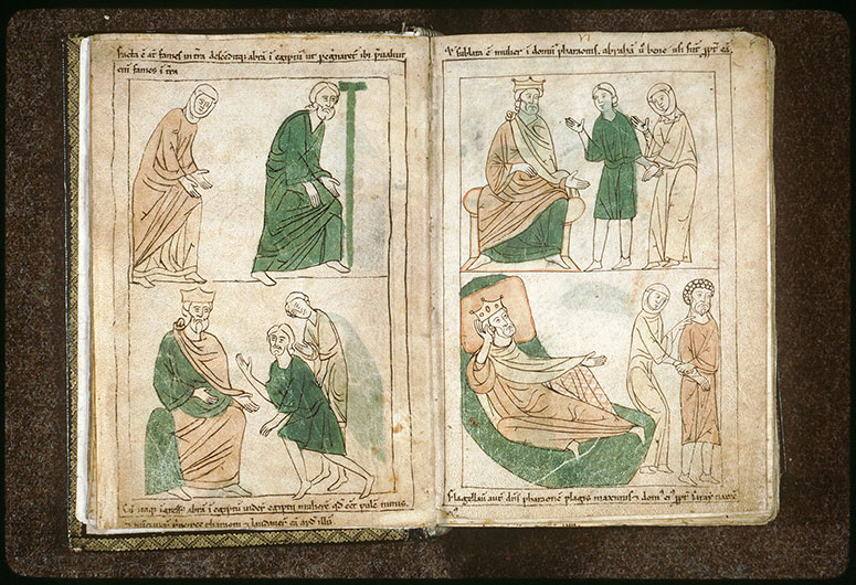 Bible en images - Egyptiens vantant la beauté de Sara à Pharaon_1