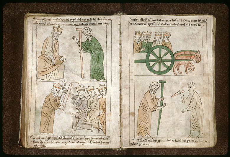 Bible en images - Ben-Hadad II et ses rois vassaux dans le char d'Achab_1