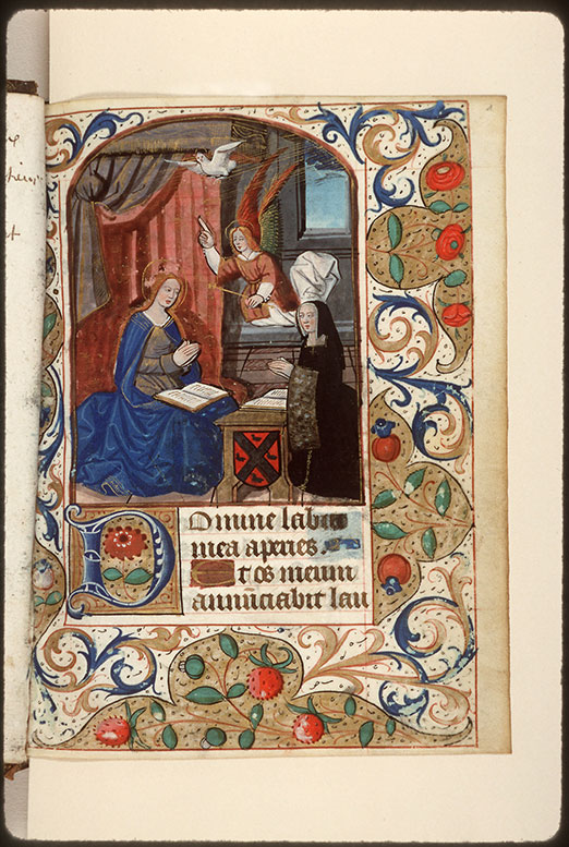 Heures à l'usage d'Amiens - Annonciation et donatrice_1