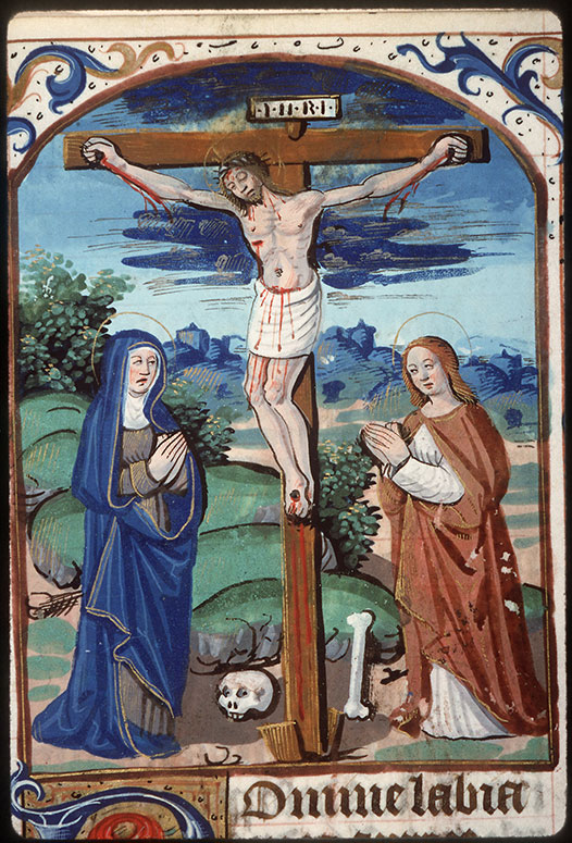 Heures à l'usage d'Amiens - Christ en croix entre Marie et Jean_0