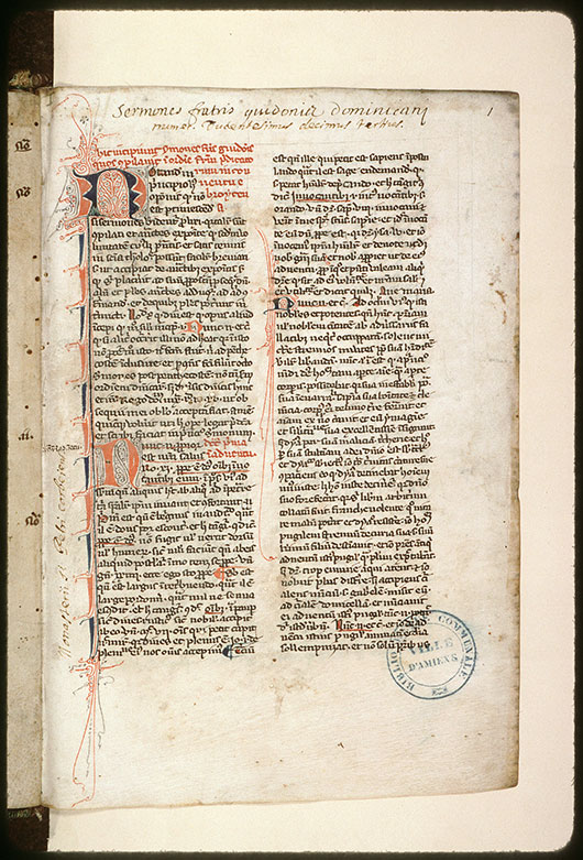 Sermones de tempore et de sanctis - Initiales filigranées