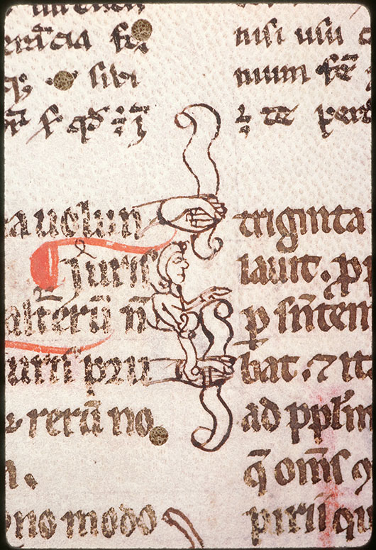Digestum vetus - Homme et mains tenant des rouleaux_0