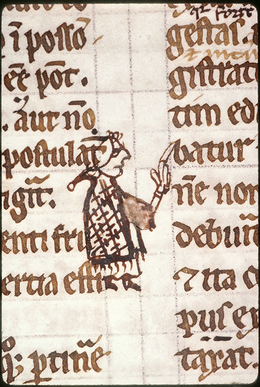Digestum vetus - Homme désignant le texte