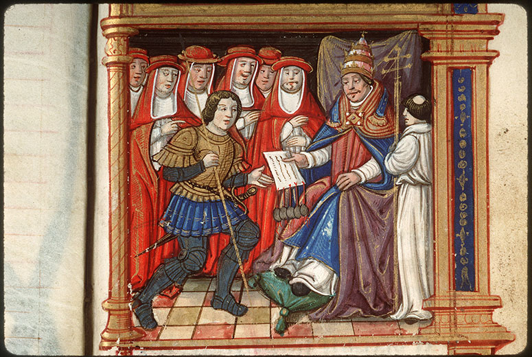 Cartulaire des frères de la Charité Notre-Dame, à Boucheraumont - Boniface VIII remettant une bulle_0