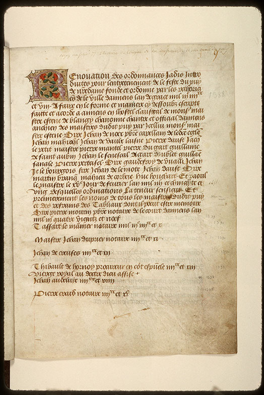Registre des maîtres de la confrérie Notre-Dame du Puy d'Amiens - Fleurs_1