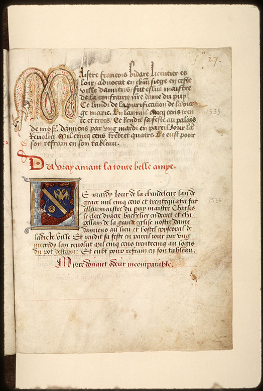 Registre des maîtres de la confrérie Notre-Dame du Puy d'Amiens - Hybride zoomorphe_1
