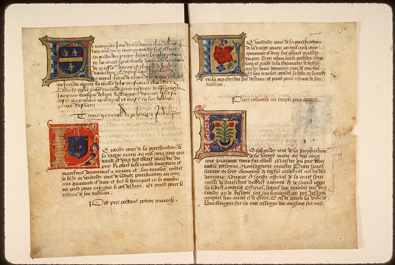 Registre des maîtres de la confrérie Notre-Dame du Puy d'Amiens - Armes de Pierre Faverin_1