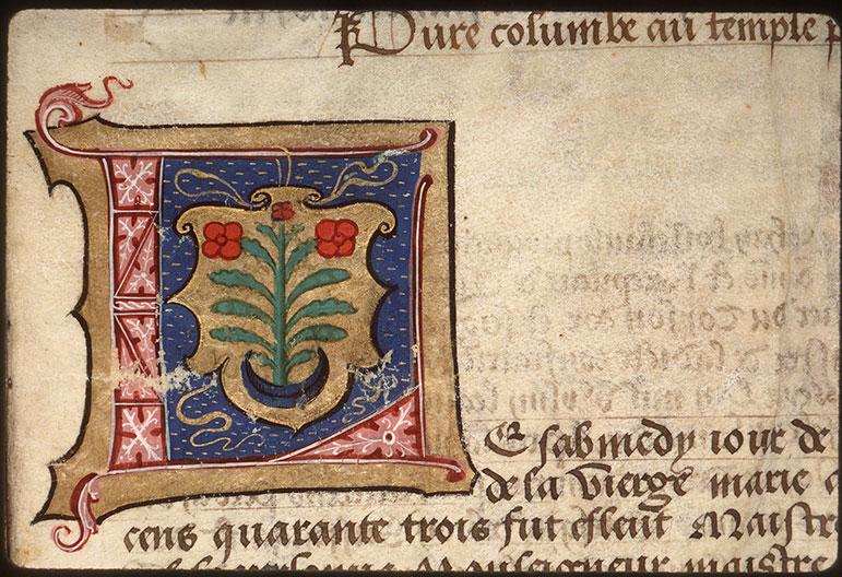 Registre des maîtres de la confrérie Notre-Dame du Puy d'Amiens - Armes de Pierre Faverin