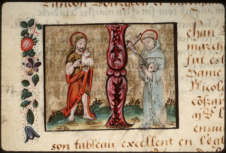 Registre des maîtres de la confrérie Notre-Dame du Puy d'Amiens - Saint Jean-Baptiste et saint François