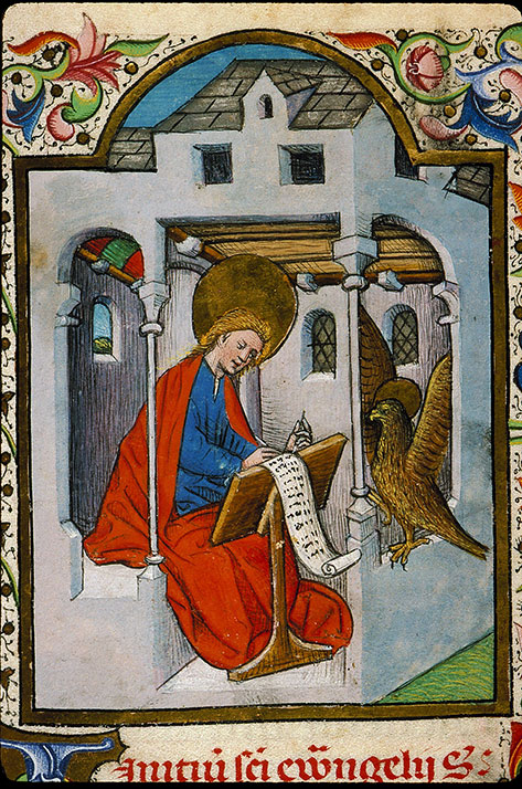 Heures à l'usage de Rome - Saint Jean écrivant et son symbole