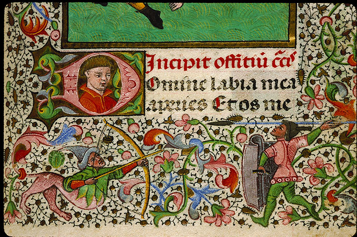 Heures à l'usage de Rome - Homme luttant contre un hybride anthropomorphe