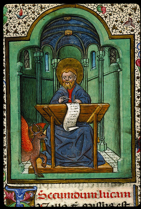 Heures à l'usage de Rome - Saint Luc écrivant et son symbole_1