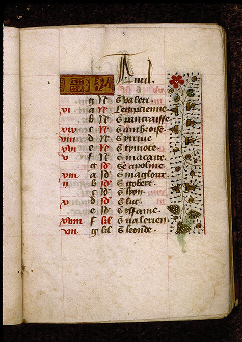 Heures - Page décorée