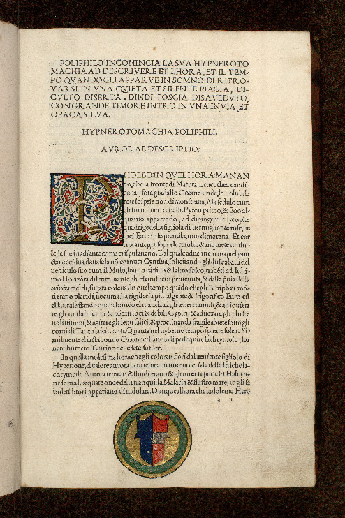 Hypnerotomachia Poliphili - Initiale ornée_1