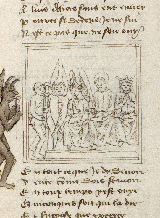 Pèlerinage de l'âme - Ame du pèlerin et Satan devant saint Michel (L')