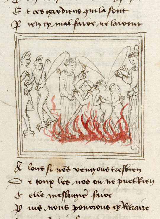 Pèlerinage de l'âme - Ame du pèlerin et son ange gardien dans les flammes du Purgatoire (L')