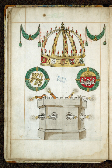 Triomphe d'Anvers lors du chapitre de la Toison d'or de 1556 - Ornements des maisons particulières