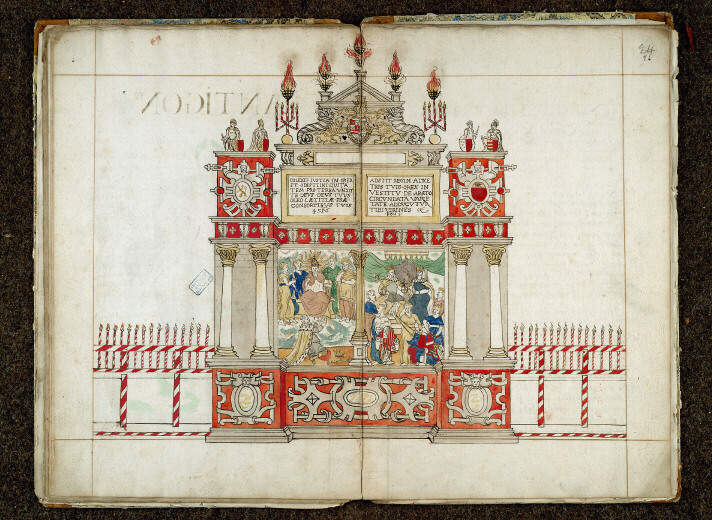 Triomphe d'Anvers lors du chapitre de la Toison d'or de 1556 - Echafaud des sénateurs