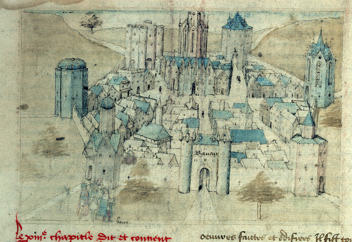 Chroniques de Hainaut - Bavo devant la ville de Bavay