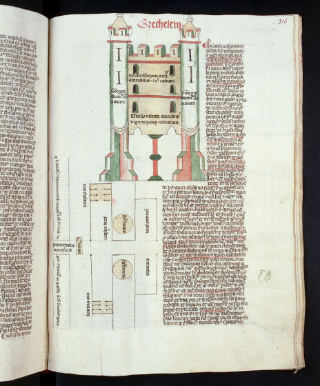 Postilla in Bibliam - Plan de la porte orientale du Temple