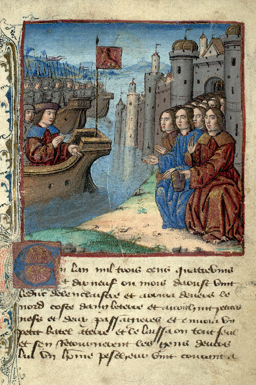 Chronique de Richard II d'Angleterre - Henri de Lancastre et sa flotte débarquant en Angleterre