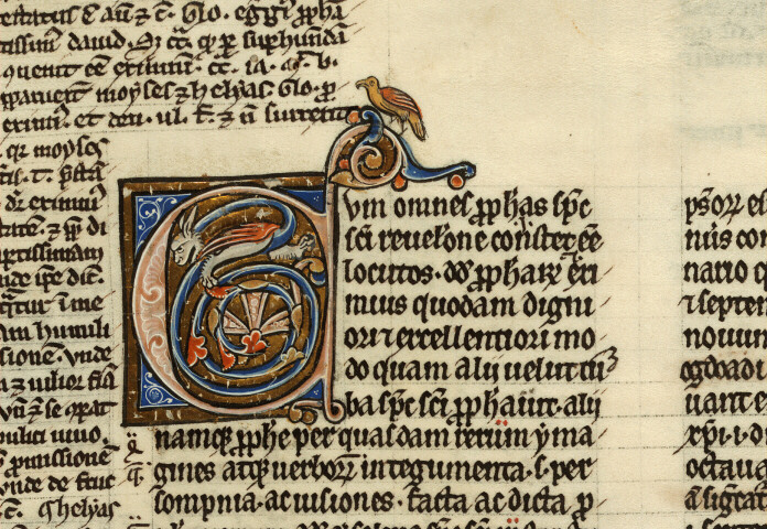 Bible glosée (partie de) - Initiales ornée et champies_1