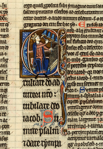 Bible glosée (partie de) - David jouant des clochettes