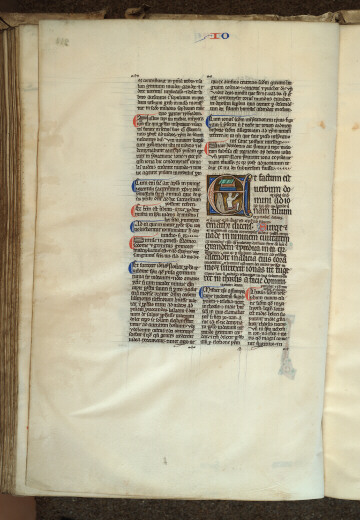 Bible glosée (partie de) - Jonas rejeté par le poisson devant Ninive_1
