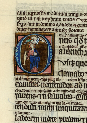 Bible glosée (partie de) - Habacuc transportant des vivres pour Daniel