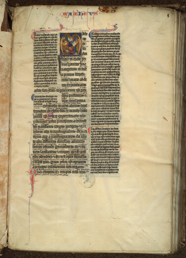 Bible glosée (partie de) - Initiales et pieds-de-mouches filigranés