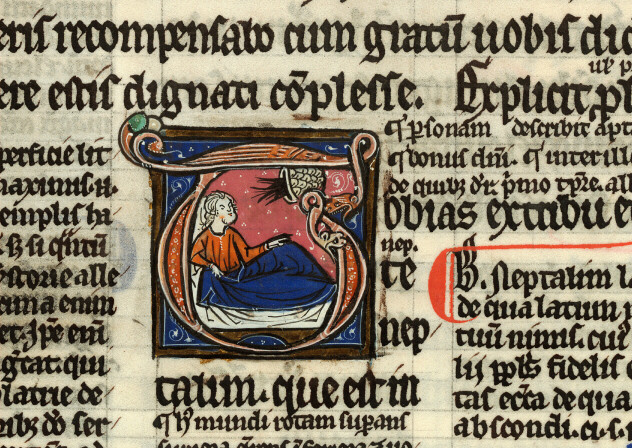 Bible glosée (partie de) - Tobit devenant aveugle_0