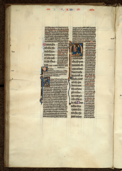 Bible glosée (partie de) - Saint Paul envoyant une lettre_1