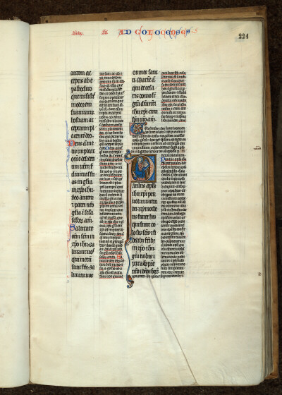 Bible glosée (partie de) - Saint Paul écrivant_1