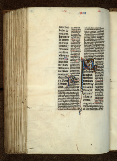 Bible glosée (partie de) - Saint Paul écrivant et Tychique_1