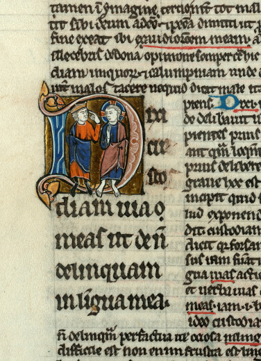 Bible glosée (partie de) - David désignant ses yeux_0