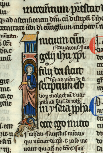 Bible glosée (partie de) - Saint Marc et son symbole