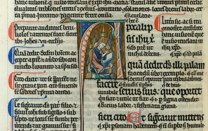 Bible glosée - Saint Jean écrivant aux sept Eglises_0