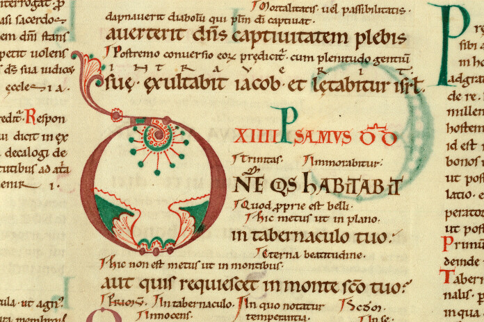 Bible glosée (partie de) - Initiale de couleur ornée