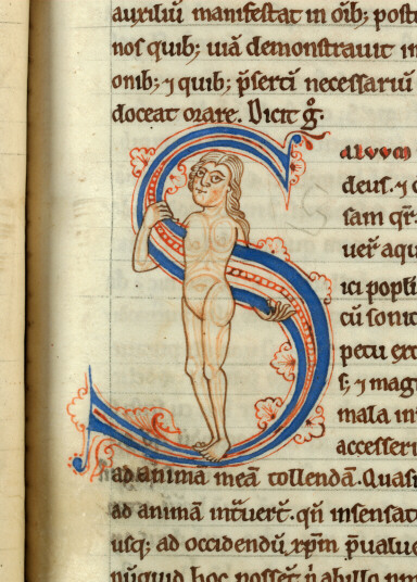 Flores Psalmorum - Homme nu tenant la lettre