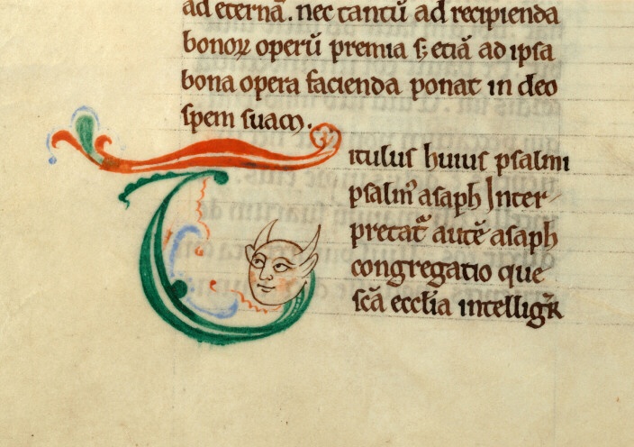 Flores Psalmorum - Initiale de couleur ornée