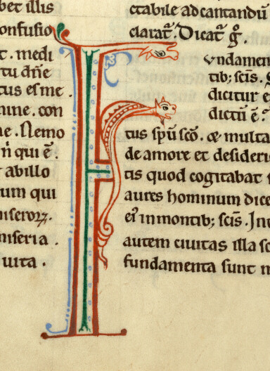 Flores Psalmorum - Initiale de couleur ornée