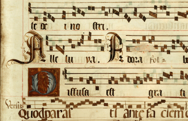 Graduel à l'usage de l'abbaye Sainte-Rictrude de Marchiennes - Têtes d'hommes