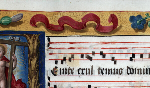 Antiphonaire à l'usage de l'abbaye Sainte-Rictrude de Marchiennes - Enfant Jésus tenant sa croix_1