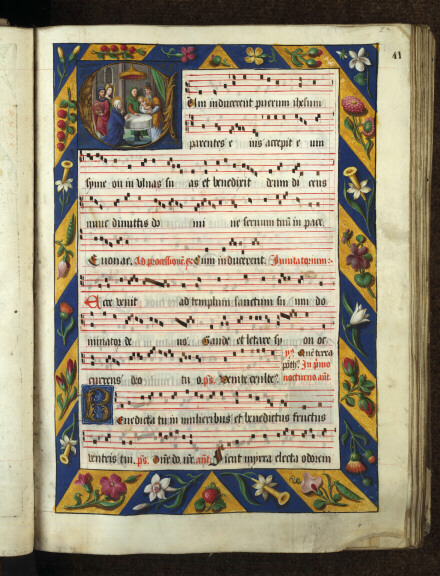 Antiphonaire à l'usage de l'abbaye Sainte-Rictrude de Marchiennes - Page décorée